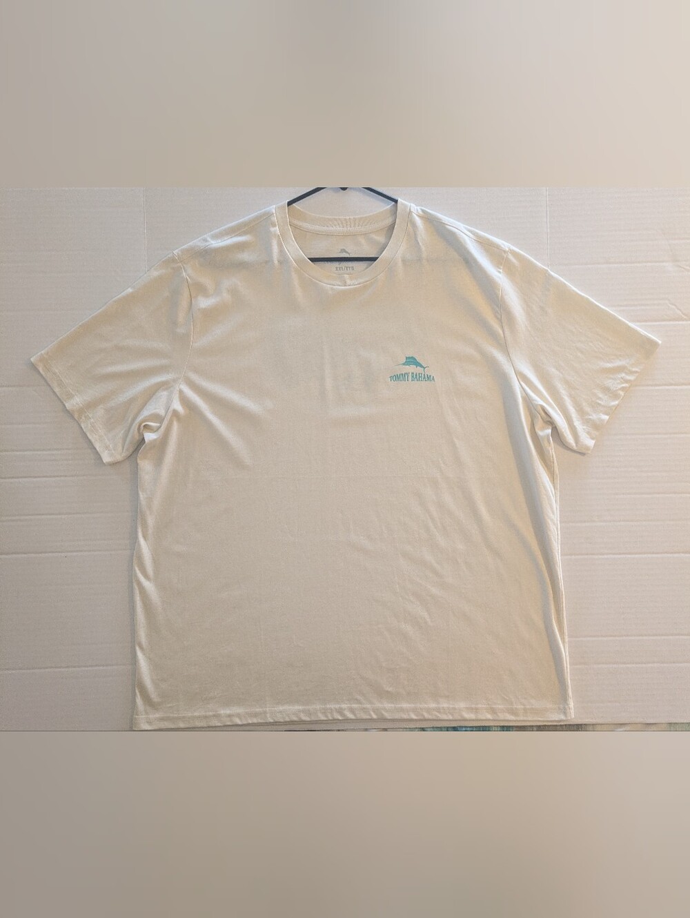 Tommy Bahama Cream Long-Sleeve T-Shirt w/ Teal Logo- XXL (NWOT)